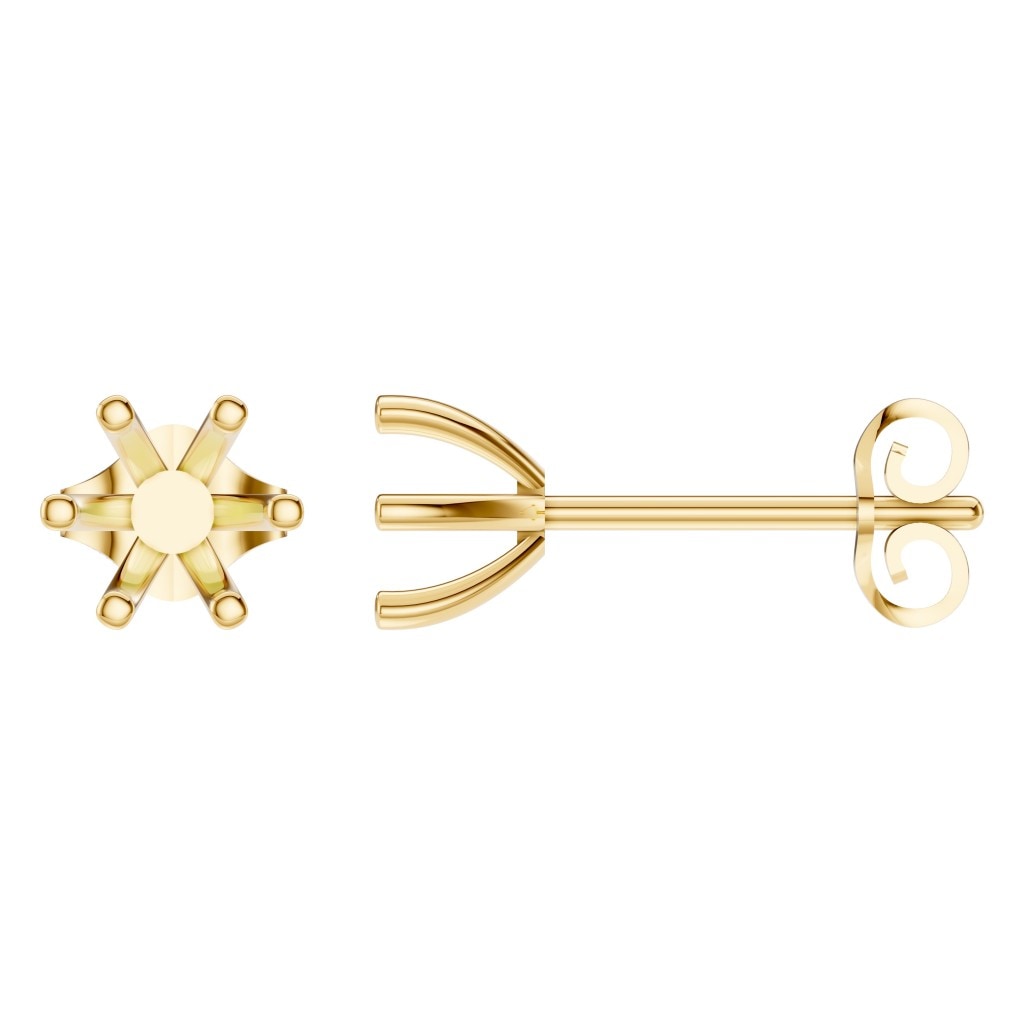 EA-4293 Yellow Gold Earrings UNSET - Main View