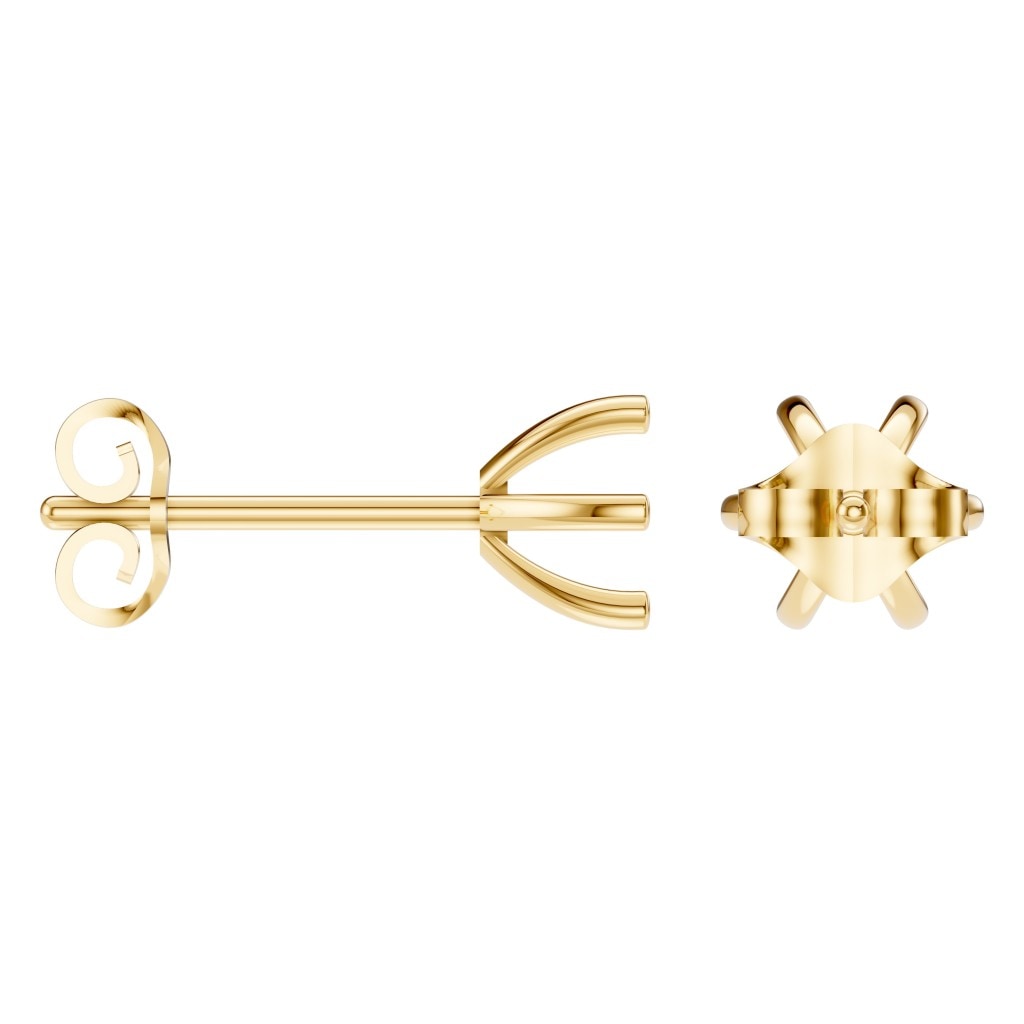 EA-4293 Yellow Gold Earrings UNSET - ANGLE
