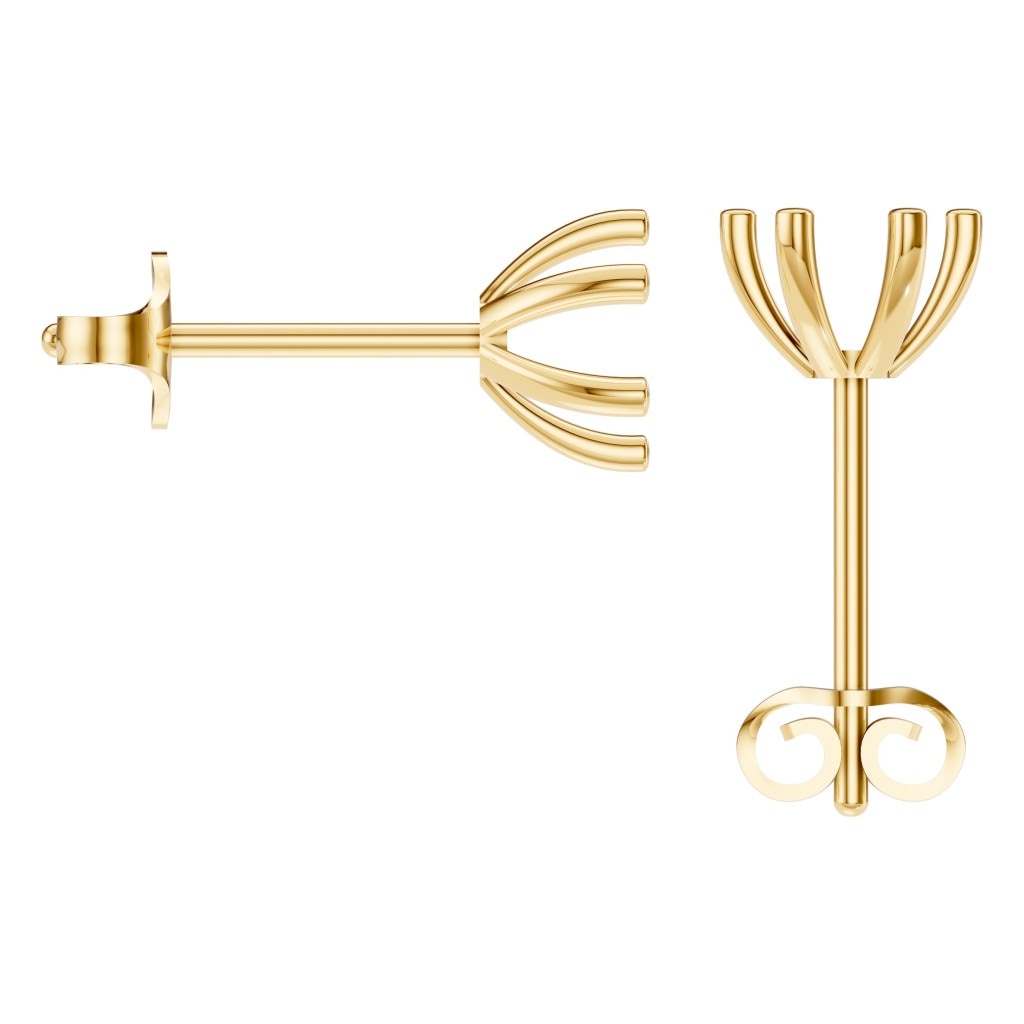 EA-4293 Yellow Gold Earrings UNSET - BACK