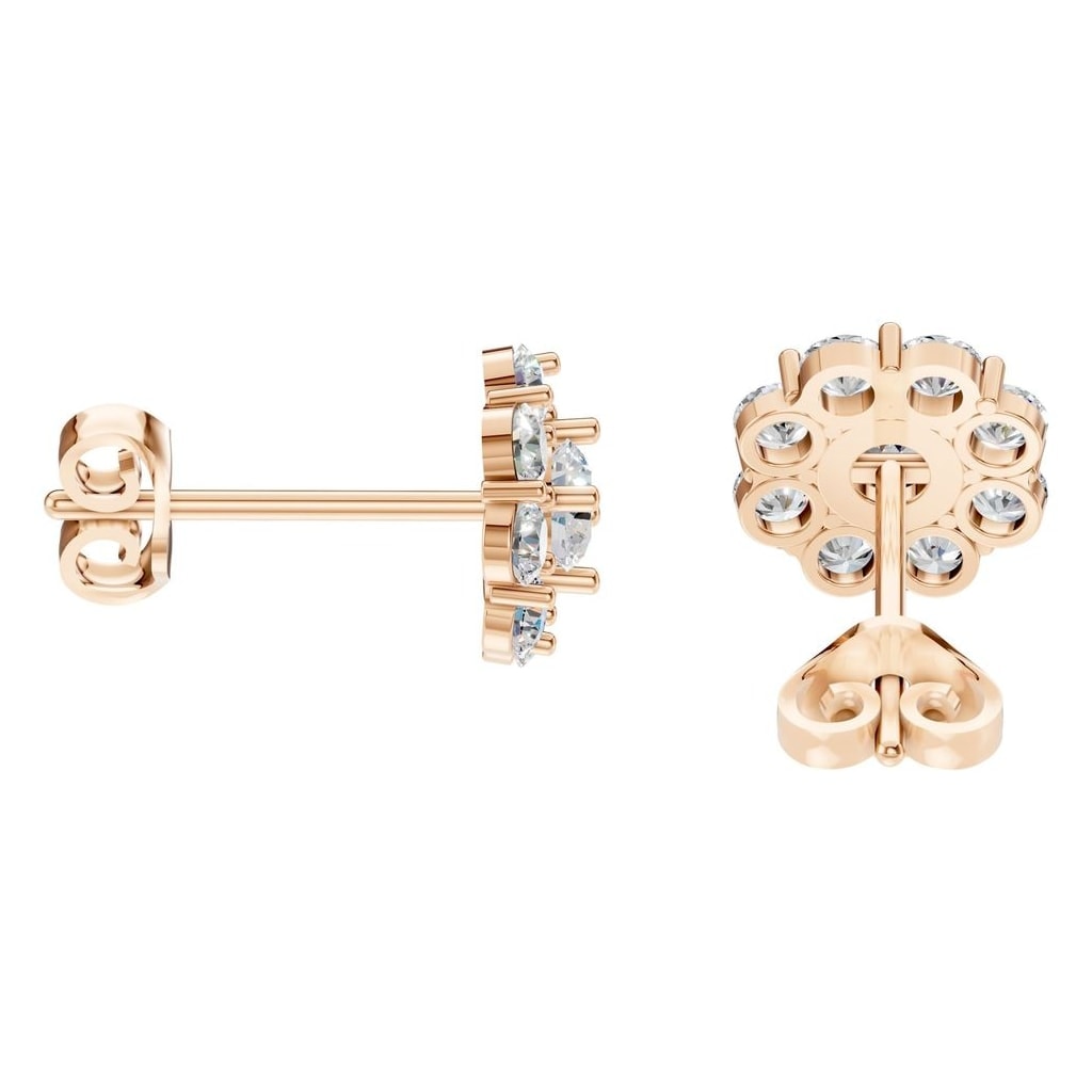 EA-5039 Rose Gold Earrings SET - Side View