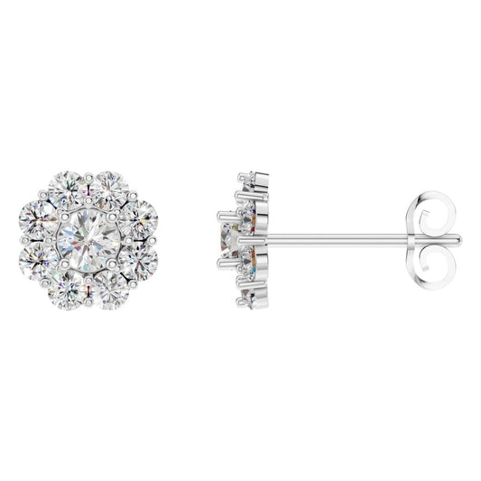 EA-5039 White Gold Earrings SET - Main View