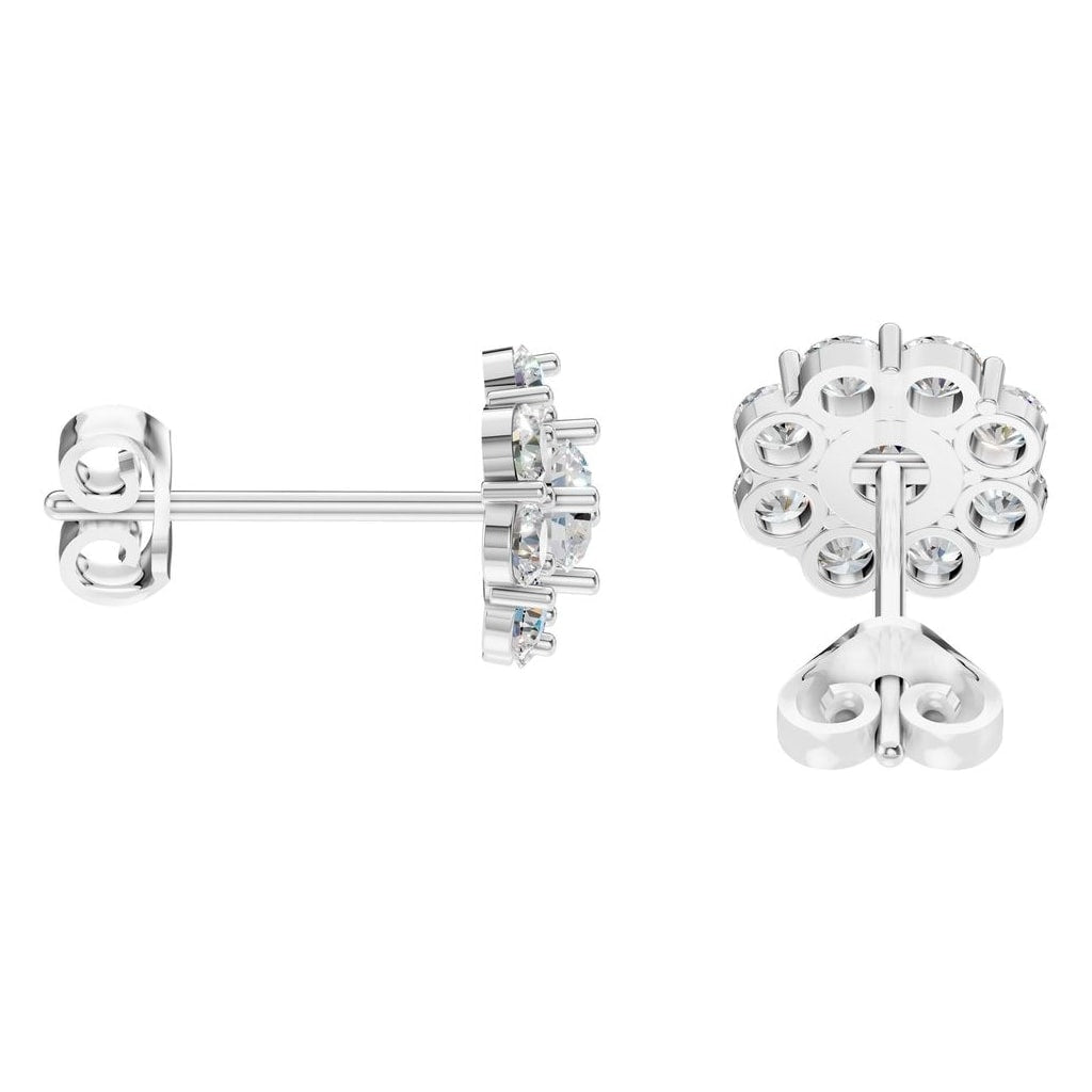 EA-5039 White Gold Earrings SET - Side View