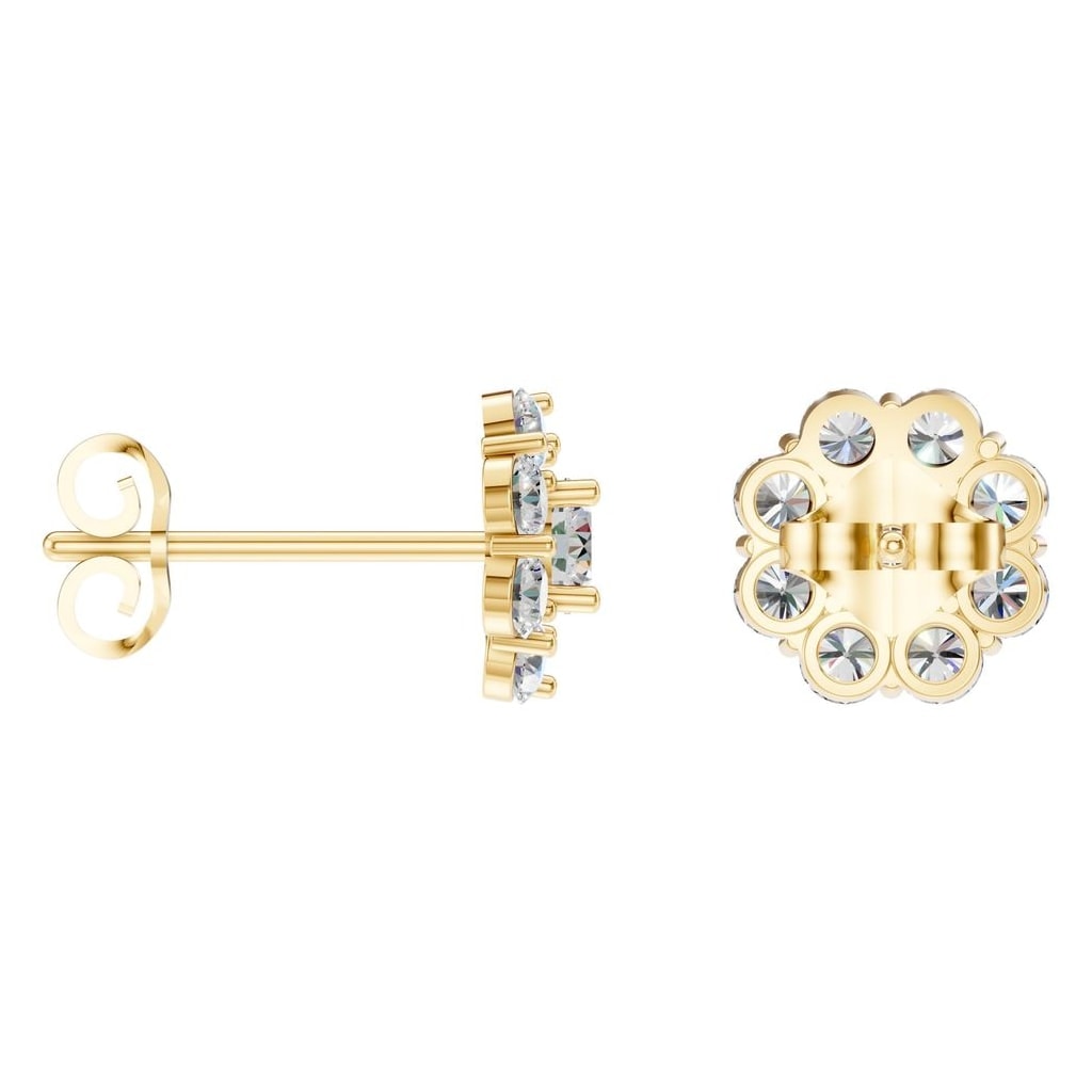 EA-5039 Yellow Gold Earrings SET - ANGLE