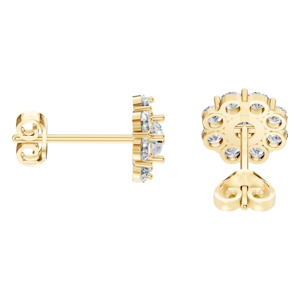 EA-5039 Yellow Gold Earrings SET - Side View