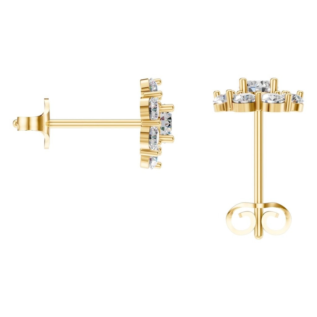 EA-5039 Yellow Gold Earrings SET - BACK