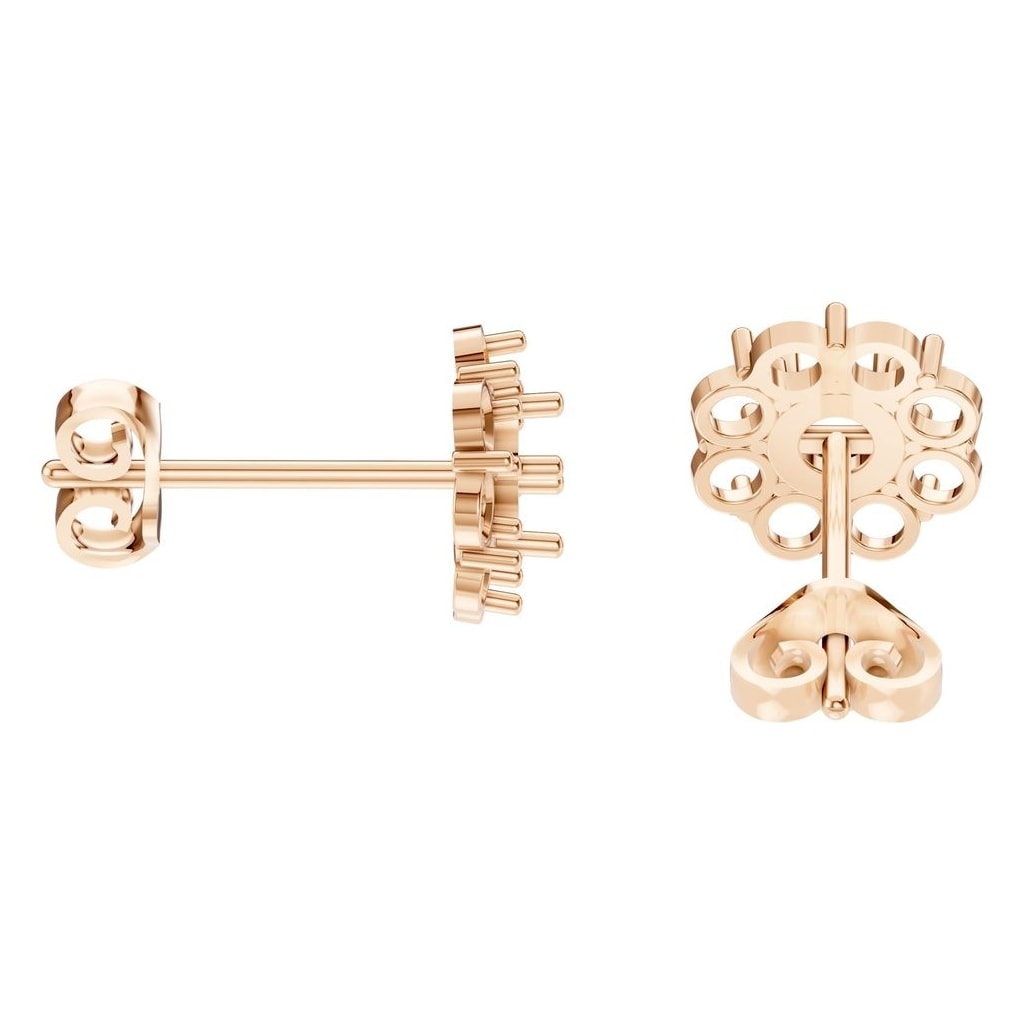 EA-5039 Rose Gold Earrings UNSET - Side View