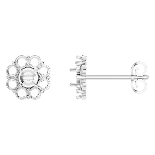 EA-5039 White Gold Earrings UNSET - Main View