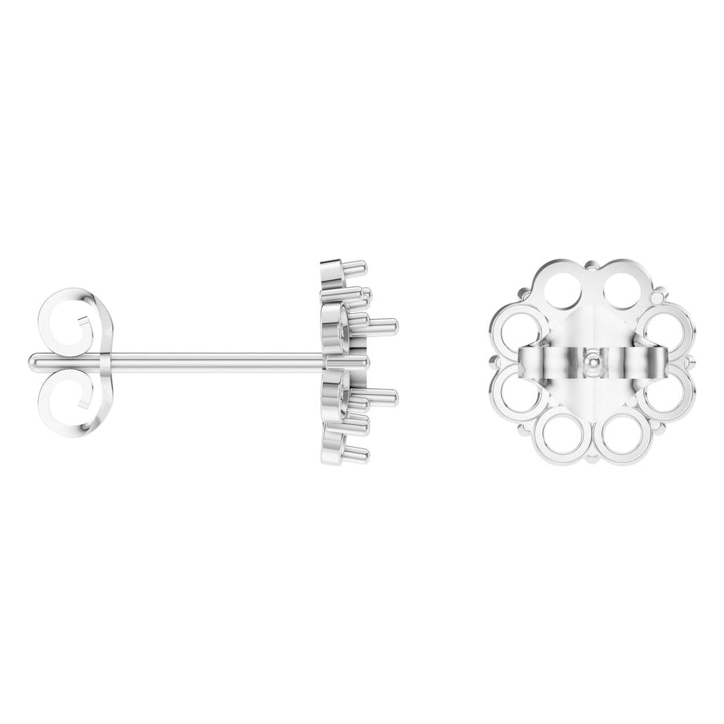 EA-5039 White Gold Earrings UNSET - ANGLE