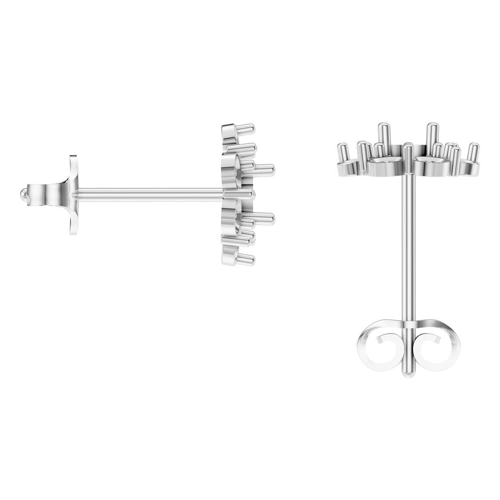 EA-5039 White Gold Earrings UNSET - BACK