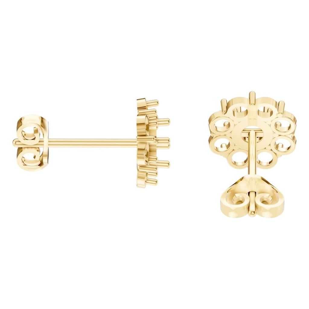 EA-5039 Yellow Gold Earrings UNSET - Side View