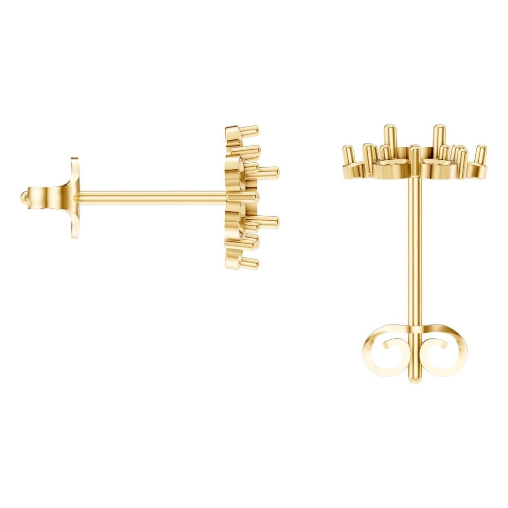 EA-5039 Yellow Gold Earrings UNSET - BACK