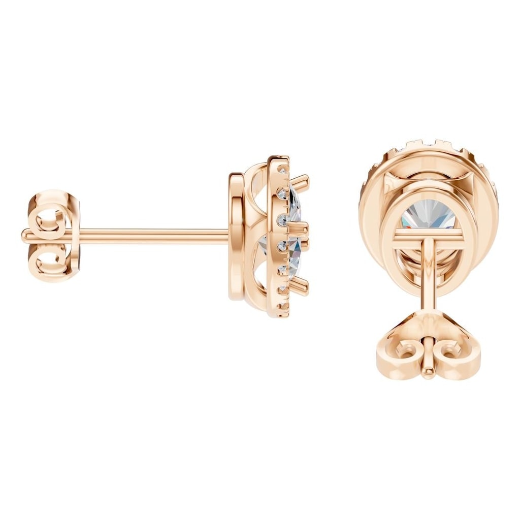 EA-5063 Rose Gold Earrings SET - Side View