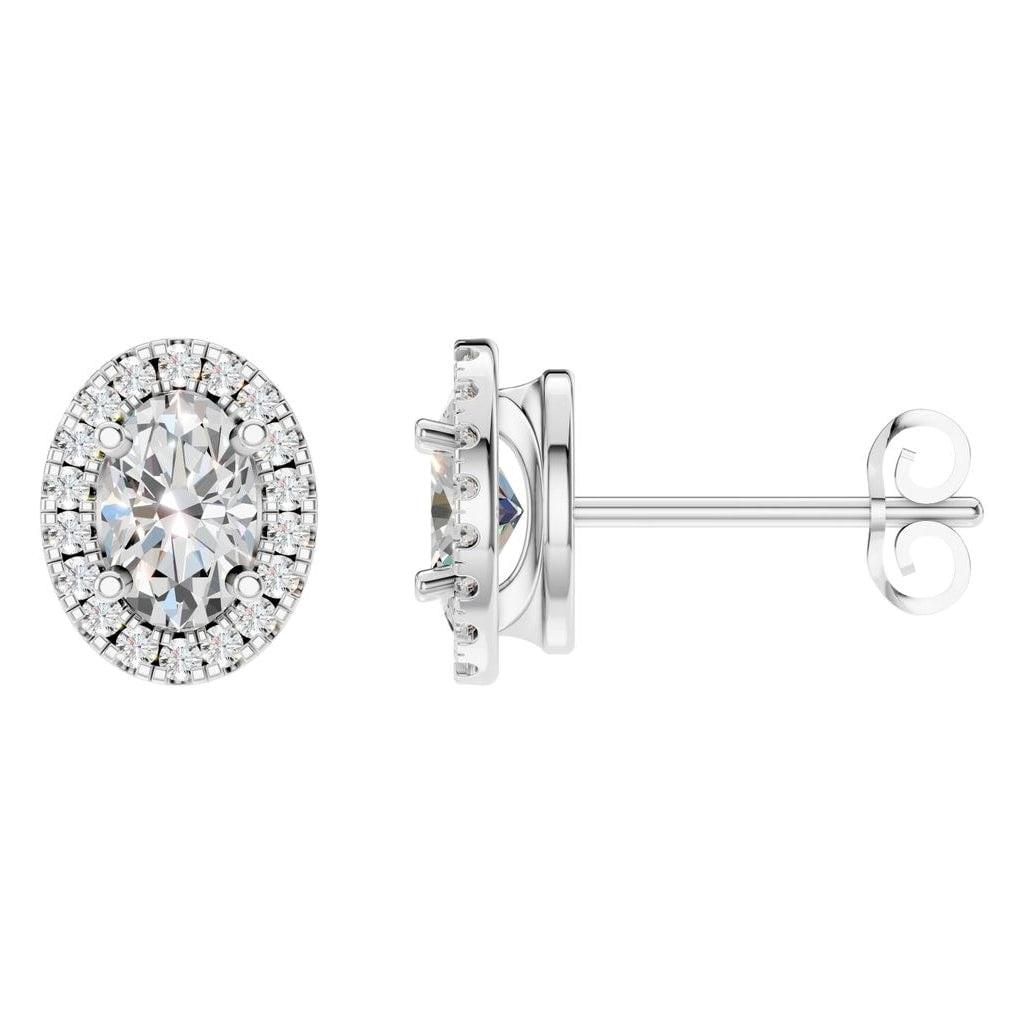 EA-5063 White Gold Earrings SET - Main View