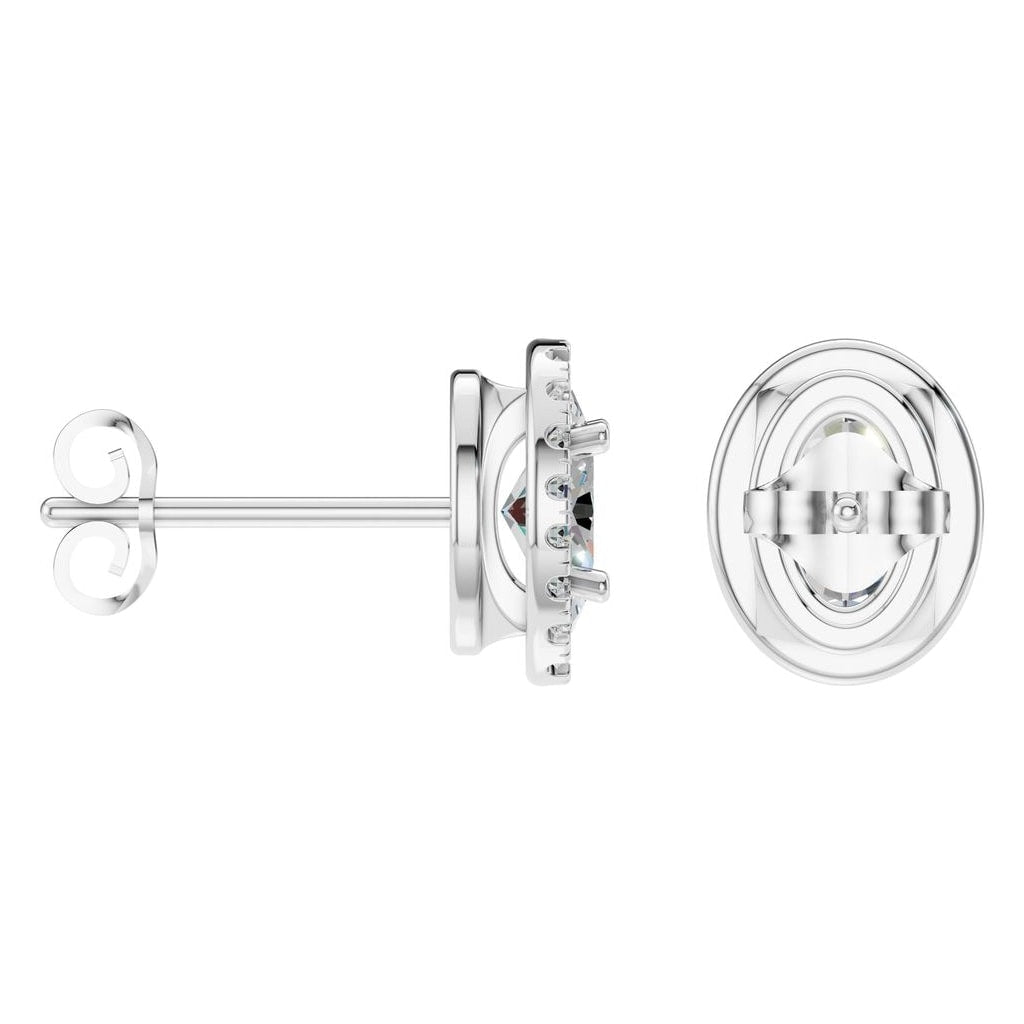 EA-5063 White Gold Earrings SET - ANGLE