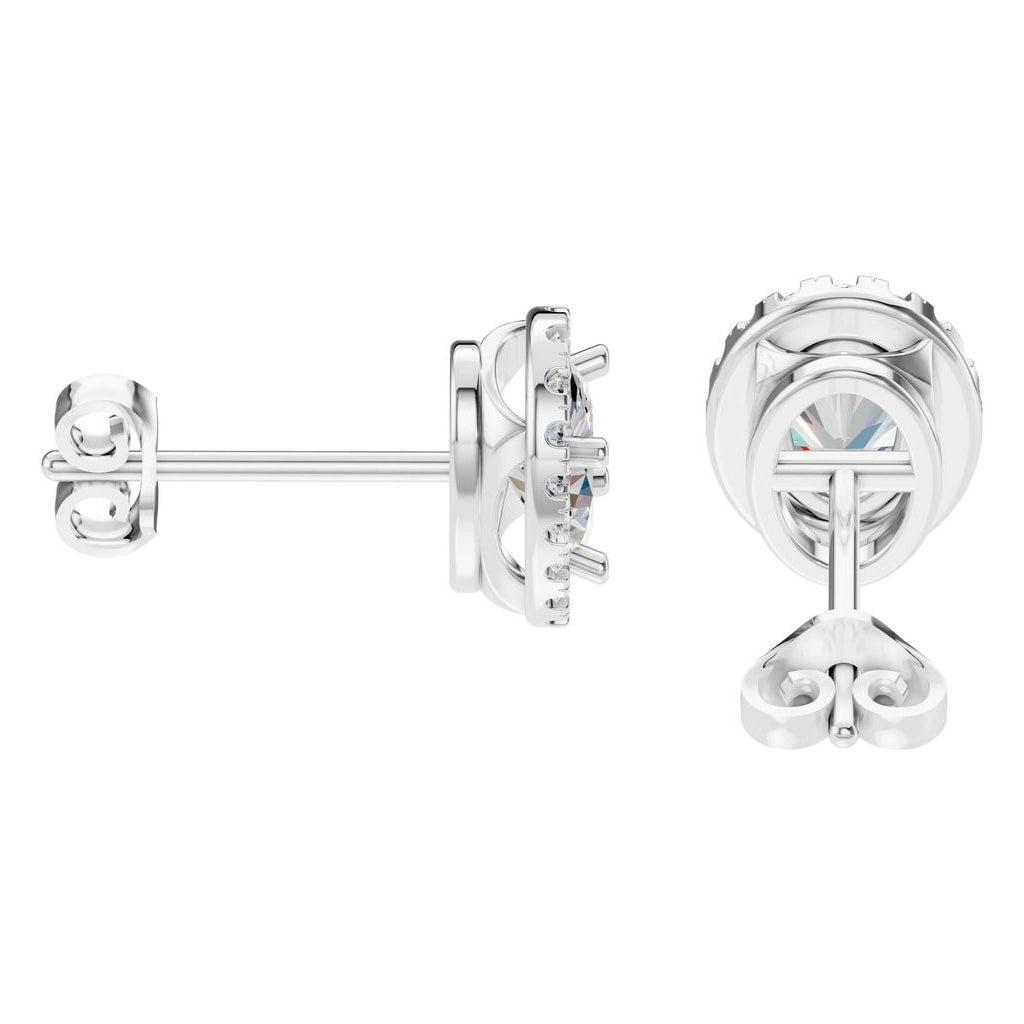 EA-5063 White Gold Earrings SET - Side View