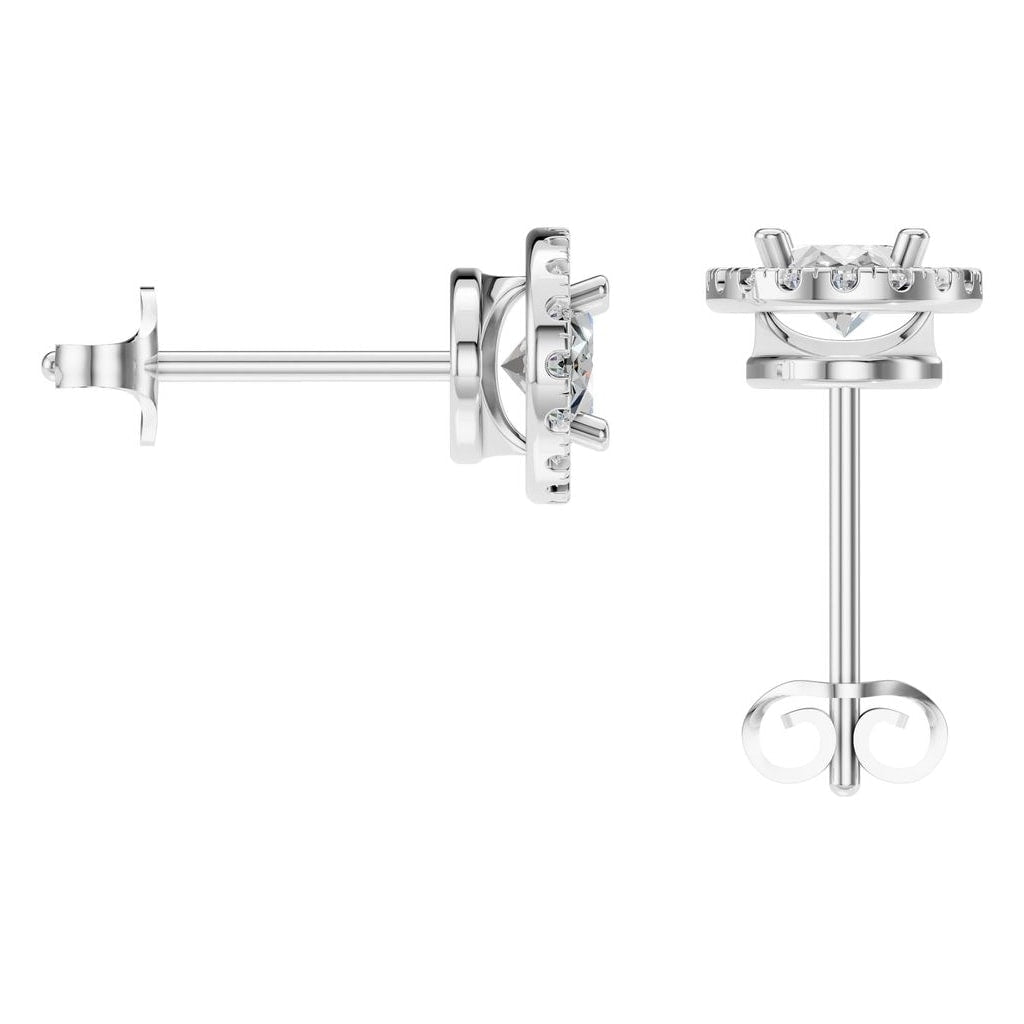 EA-5063 White Gold Earrings SET - BACK