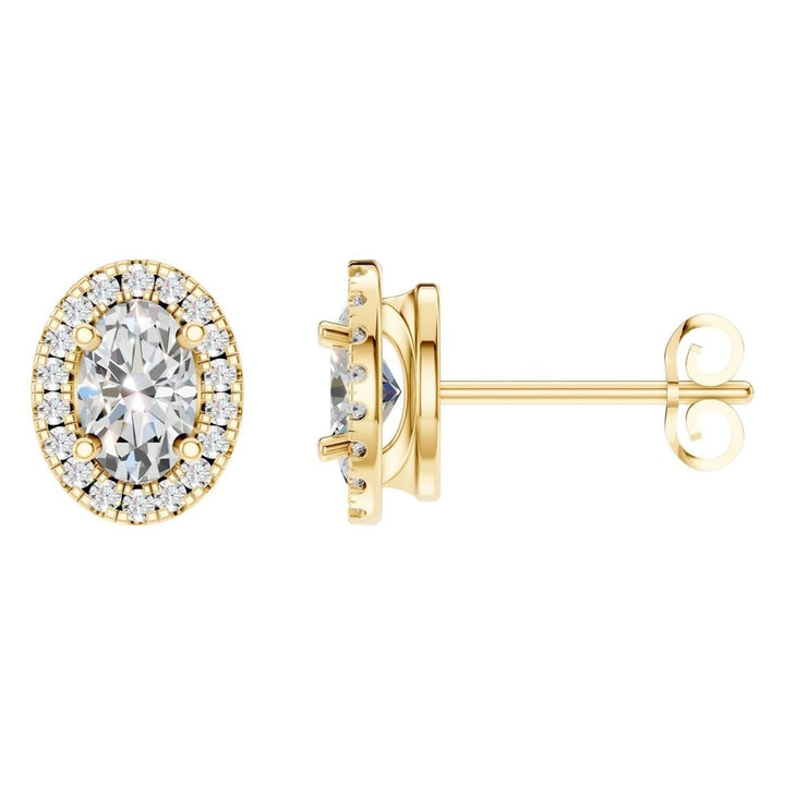 Halo Earrings Mounting - Oval 7x4.5mm