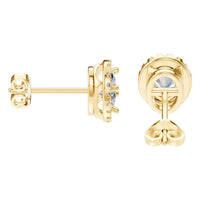 EA-5063 Yellow Gold Earrings SET - Side View