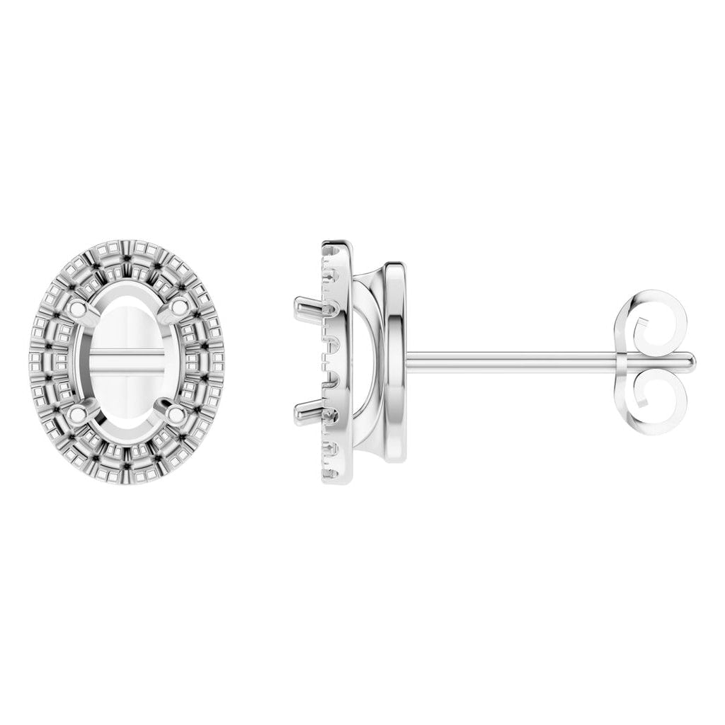 EA-5063 White Gold Earrings UNSET - Main View