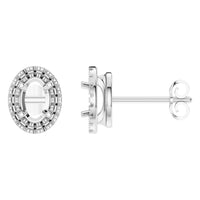 EA-5063 White Gold Earrings UNSET - Main View