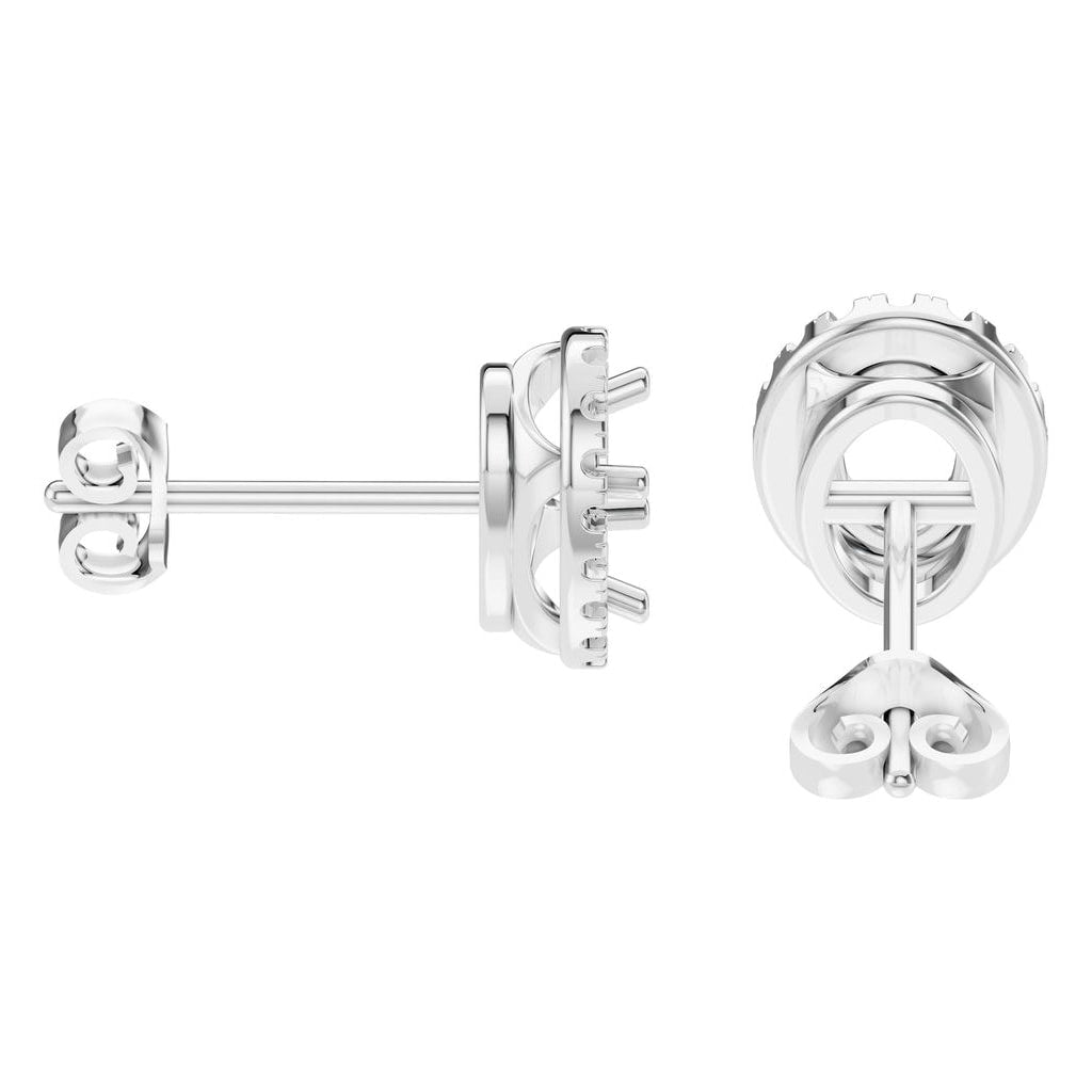 EA-5063 White Gold Earrings UNSET - Side View