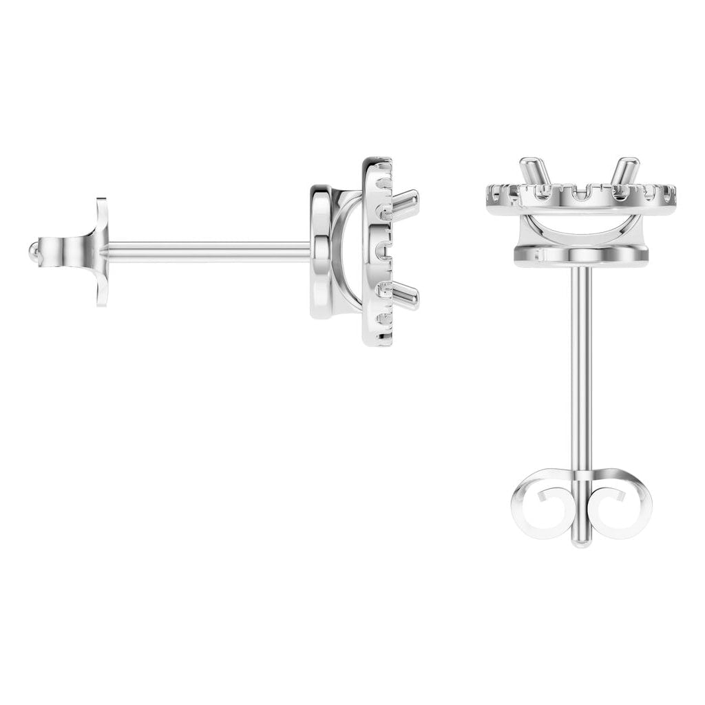 EA-5063 White Gold Earrings UNSET - BACK