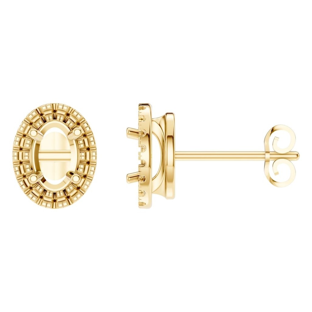 EA-5063 Yellow Gold Earrings UNSET - Main View