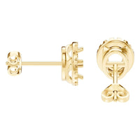 EA-5063 Yellow Gold Earrings UNSET - Side View