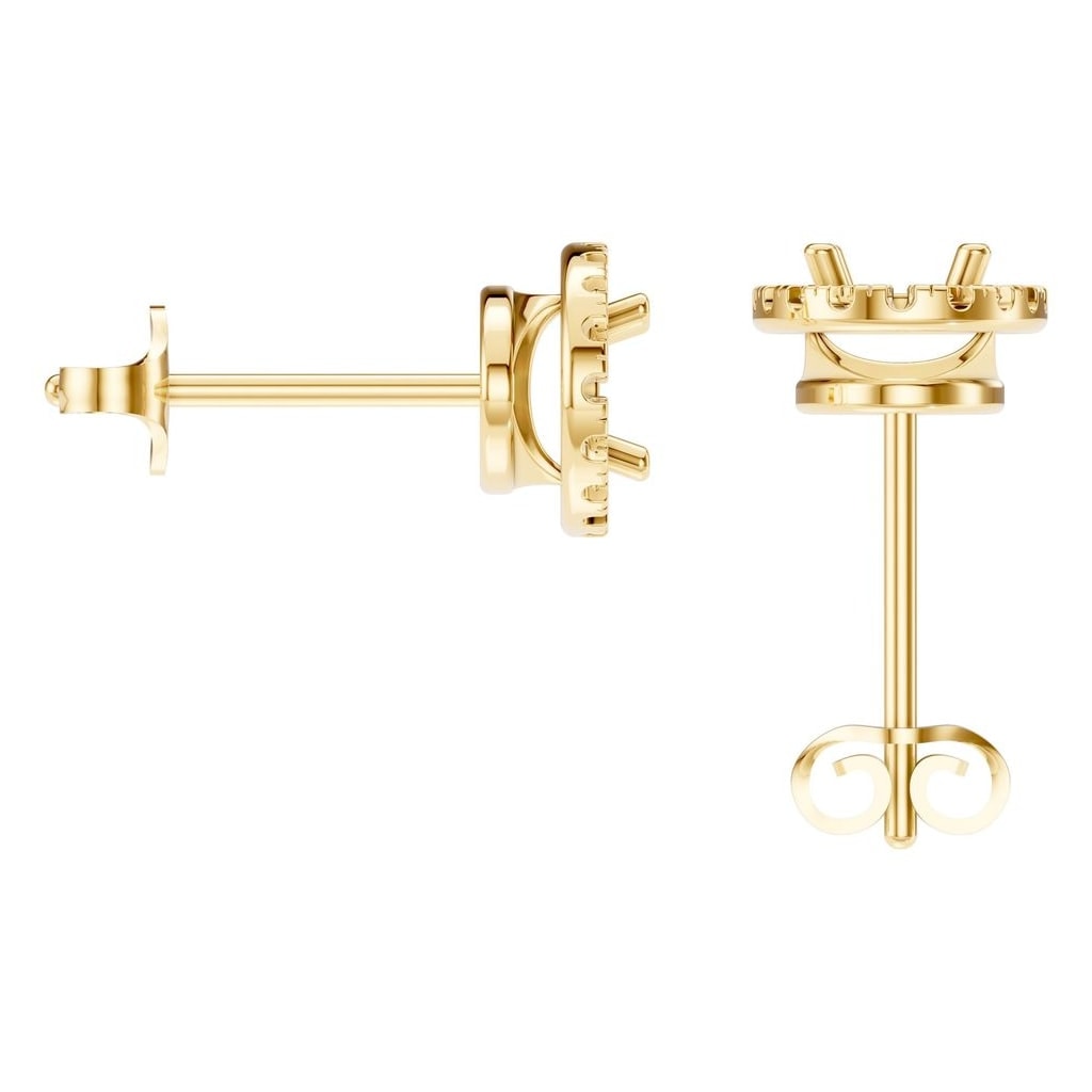 EA-5063 Yellow Gold Earrings UNSET - BACK