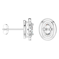 EA-5063 White Gold Earrings SET - ANGLE