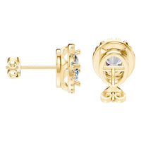 EA-5063 Yellow Gold Earrings SET - Side View