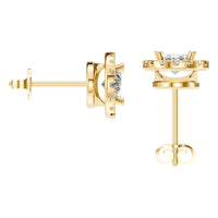 EA-5063 Yellow Gold Earrings SET - BACK