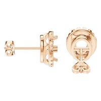 EA-5063 Rose Gold Earrings UNSET - Side View