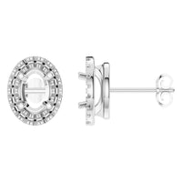 EA-5063 White Gold Earrings UNSET - Main View