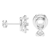 EA-5063 White Gold Earrings UNSET - Side View