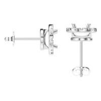 EA-5063 White Gold Earrings UNSET - BACK