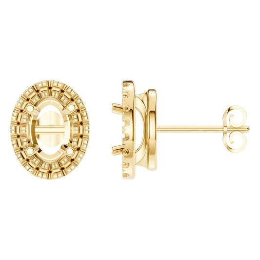 EA-5063 Yellow Gold Earrings UNSET - Main View