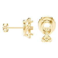 EA-5063 Yellow Gold Earrings UNSET - Side View