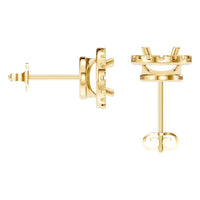 EA-5063 Yellow Gold Earrings UNSET - BACK