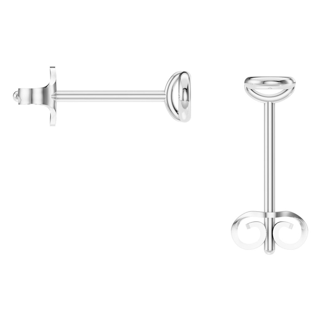 EA-5172 White Gold Earrings UNSET - BACK