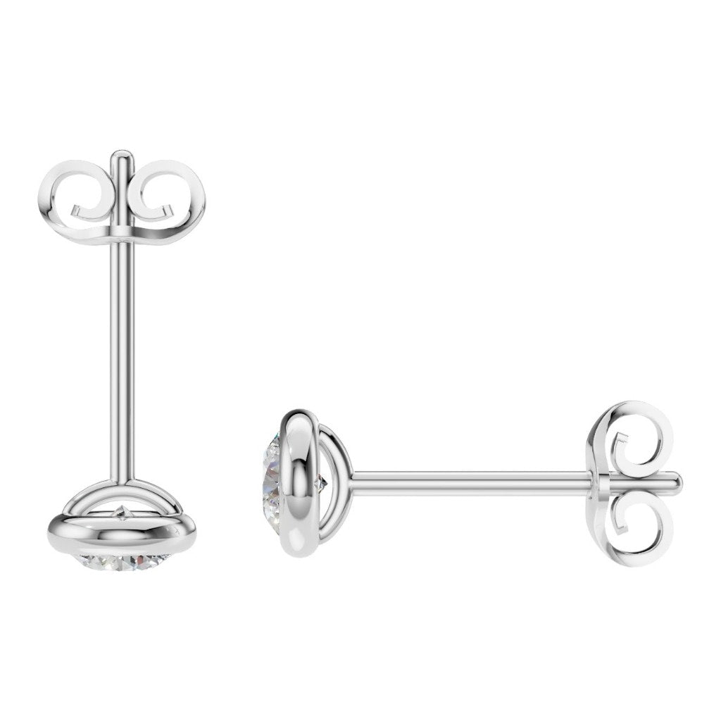 EA-5172 White Gold Earrings SET - Top View