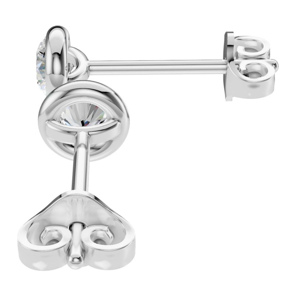 EA-5172 White Gold Earrings SET - Front View