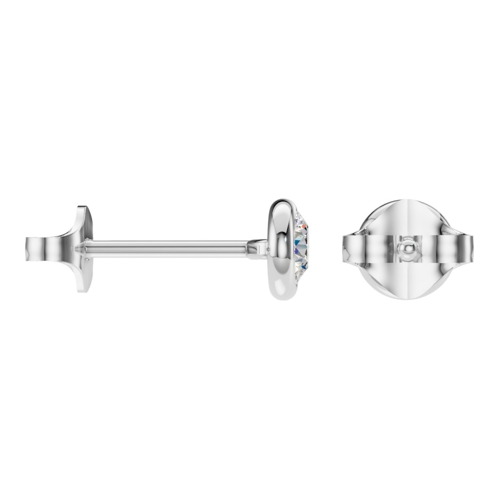 EA-5172 White Gold Earrings SET - Side View
