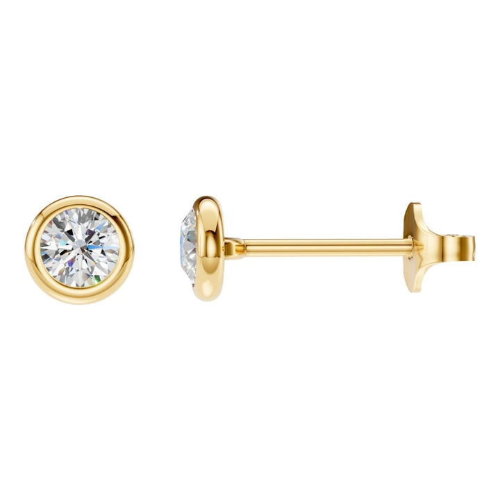 Solitaire Stud Earrings Mounting - Round 3.3-3.7mm