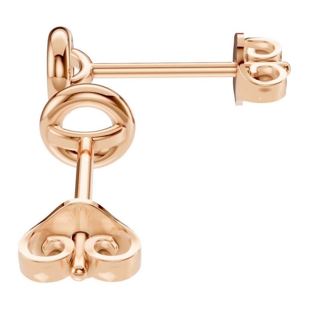 EA-5172 Rose Gold Earrings UNSET - Front View