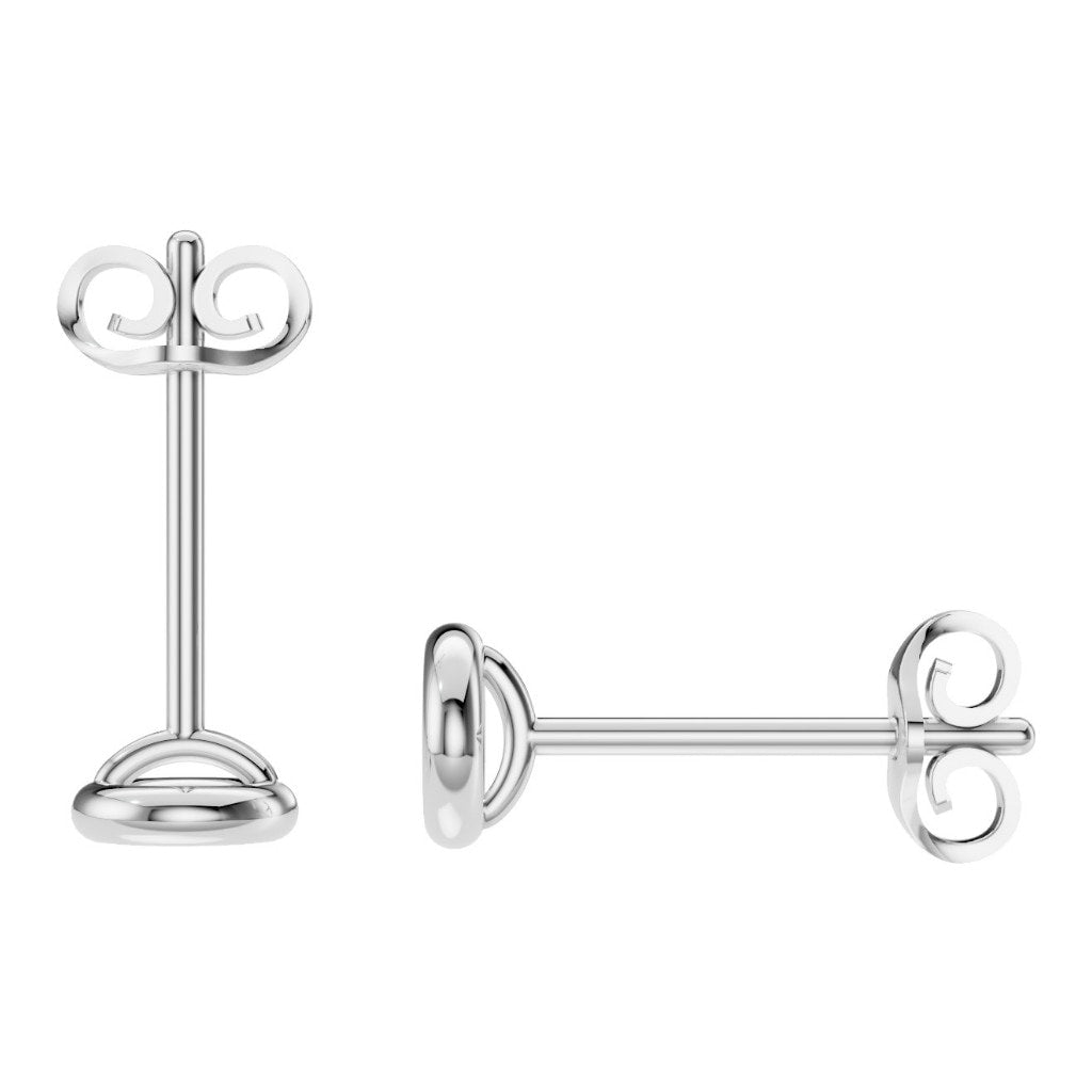 EA-5172 White Gold Earrings UNSET - Top View