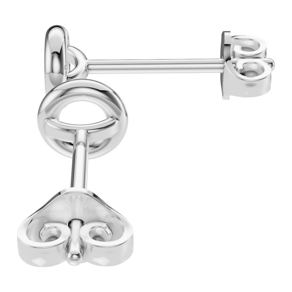 EA-5172 White Gold Earrings UNSET - Front View