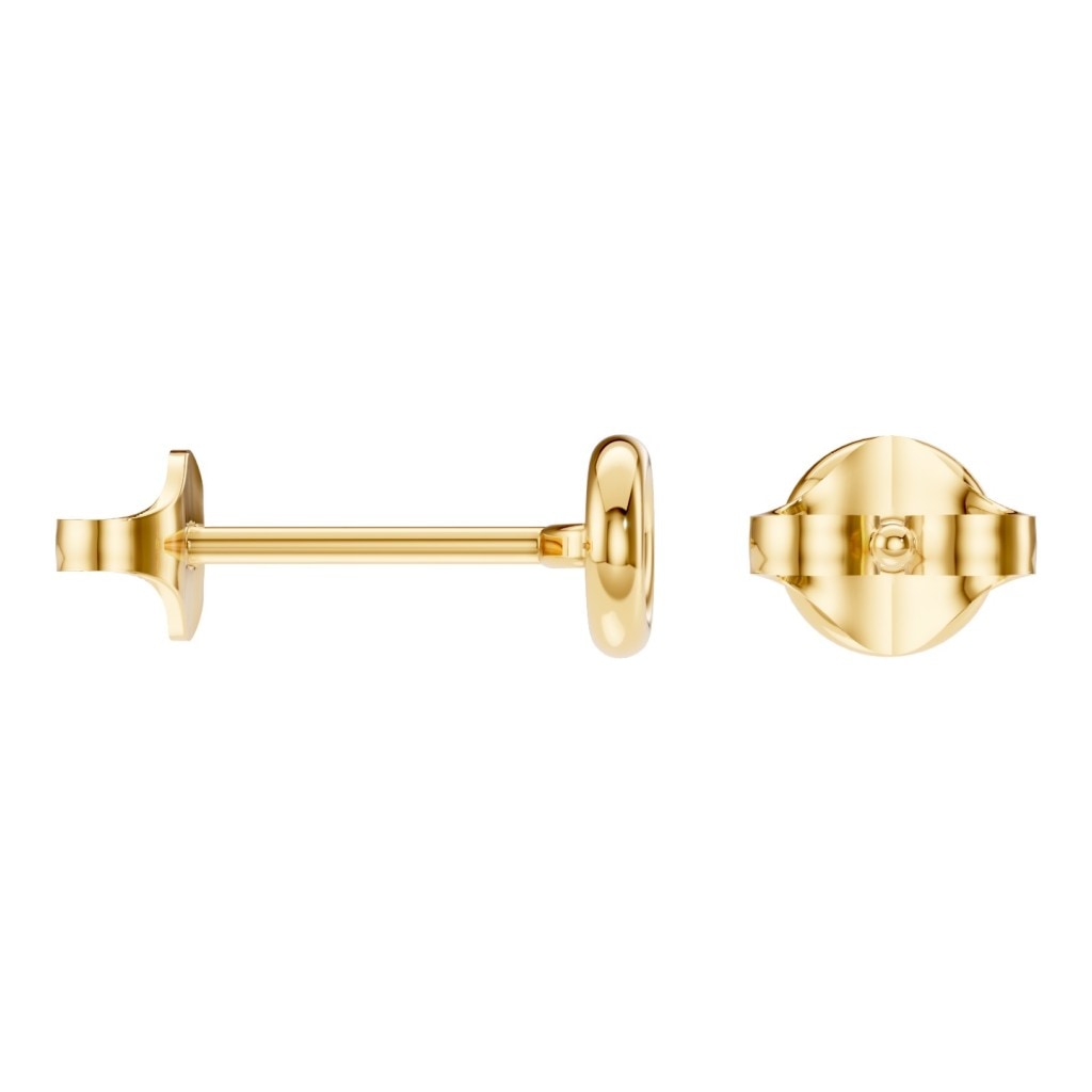 EA-5172 Yellow Gold Earrings UNSET - Side View