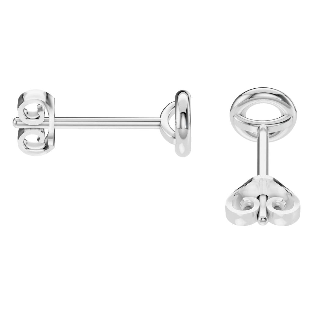 EA-5172 White Gold Earrings UNSET - Side View