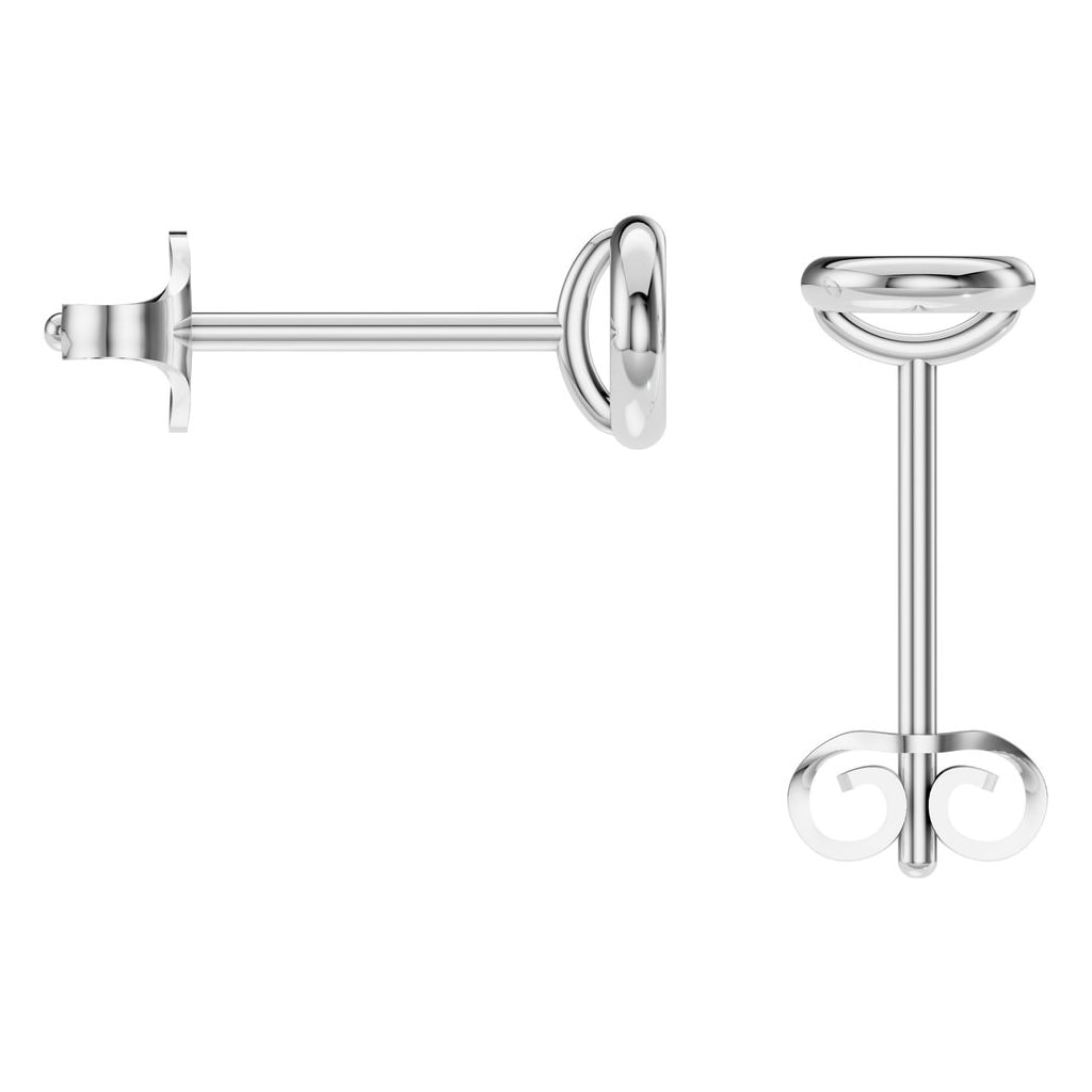 EA-5172 White Gold Earrings UNSET - BACK